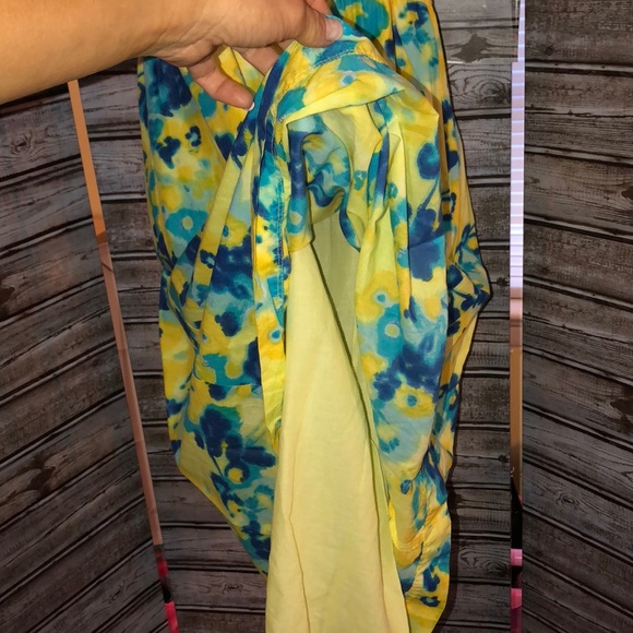 🌴GAP- M-YELLOW-TOP TANK-POCKET-TYEDYE SKIRT-SLIP - Picture 8 of 8